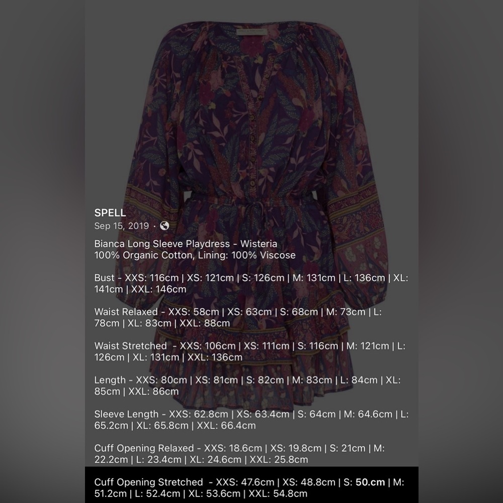 SPELL Bianca Long Sleeve Playdress - S - Picture 9 of 9